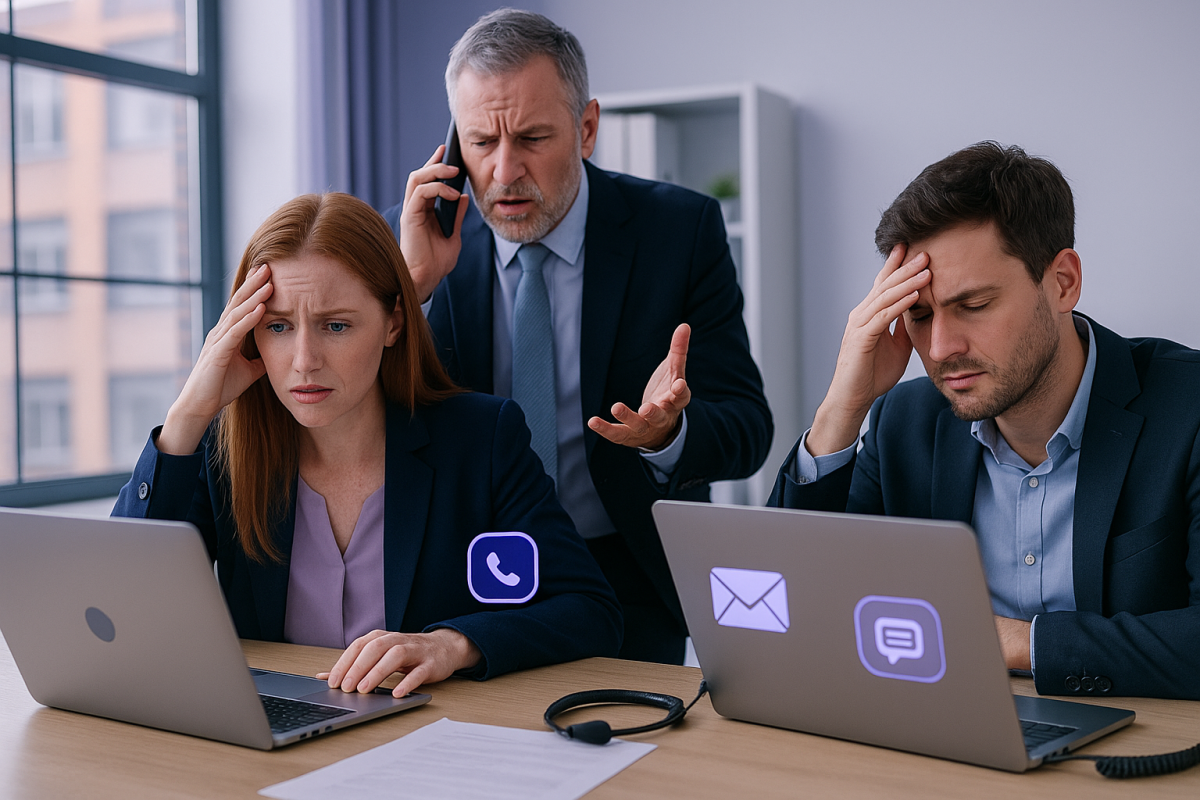 UK businesswoman using AI chatbot on website