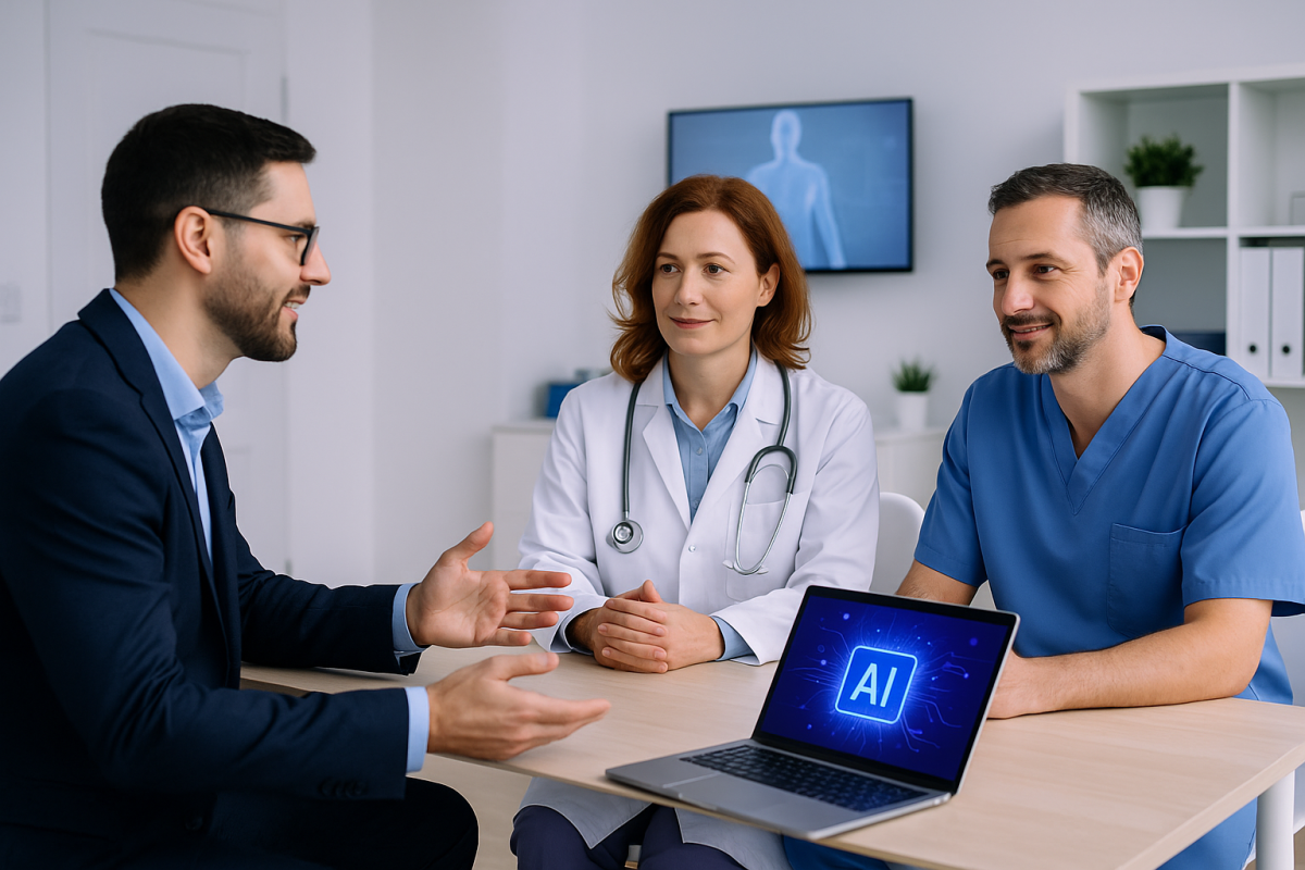 AI chatbot booking healthcare appointment on mobile UK