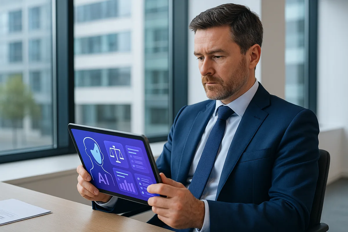UK solicitor using AI automation in London office
