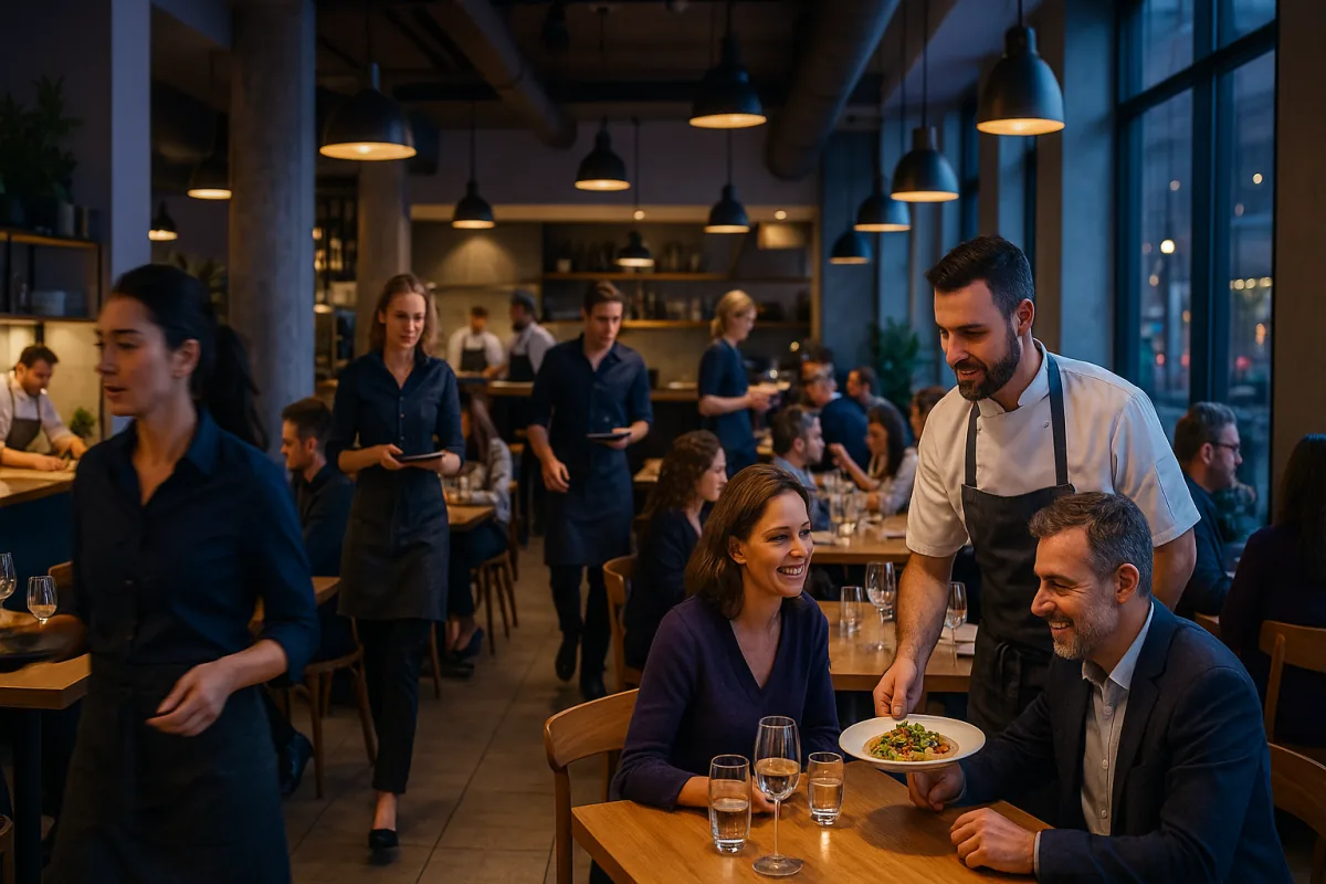 UK restaurant staff using AI ordering system