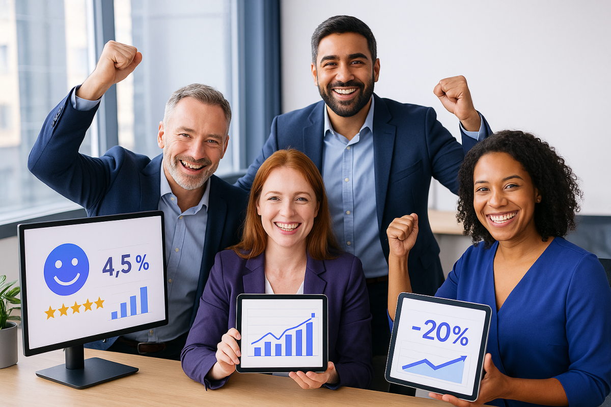 Accounting team in Manchester using AI process automation dashboard