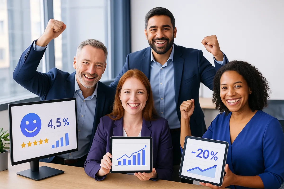 Accounting team in Manchester using AI process automation dashboard