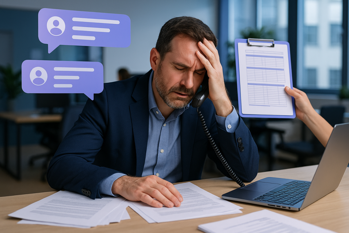 UK business owner using AI customer support chatbot