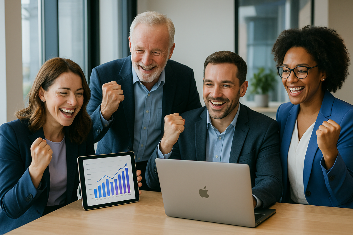 Analytics dashboard showing sales pipeline improvements in the UK