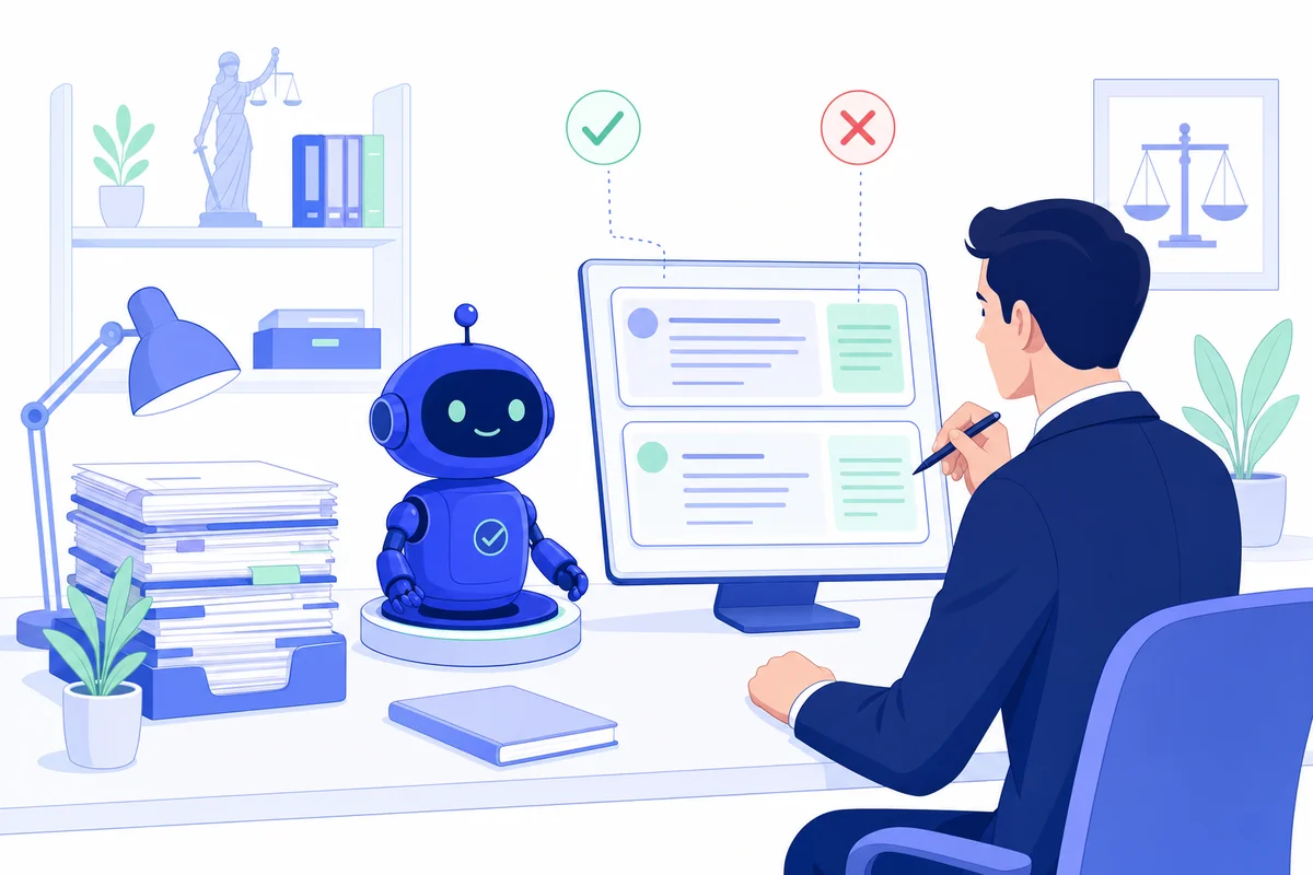 Person reviewing an AI agent's drafted replies against past enquiries before it goes live